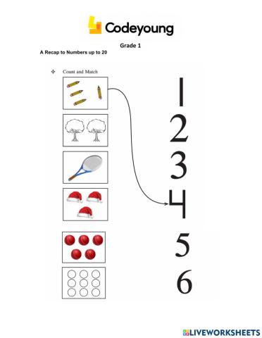 Recap To Numbers 20 -Concept H.W