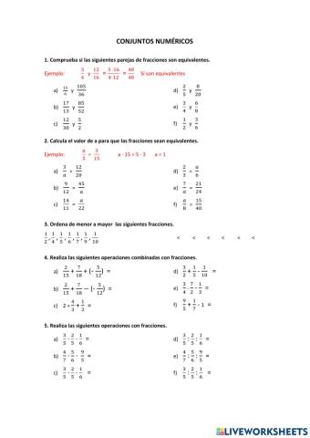 Conjuntos númericos