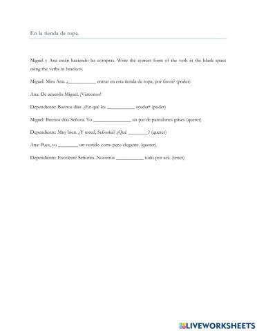 En la tienda de ropa