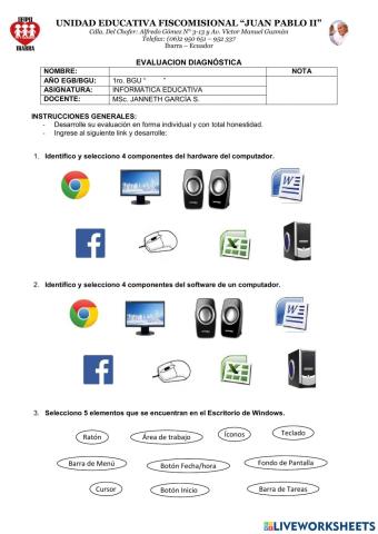 1ro. BGU - Diagnóstico Informática