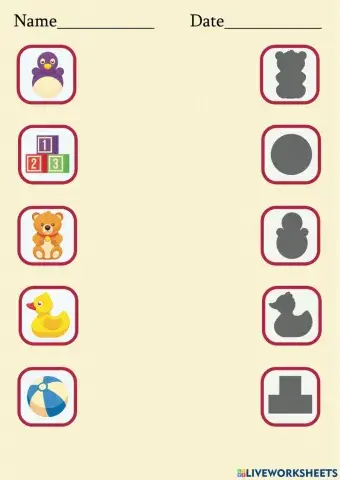 Find the correct shadow with toys