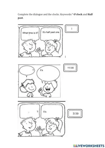 The time (half past and o'clock)