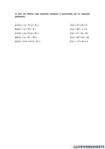 Forma canónica y factorizada