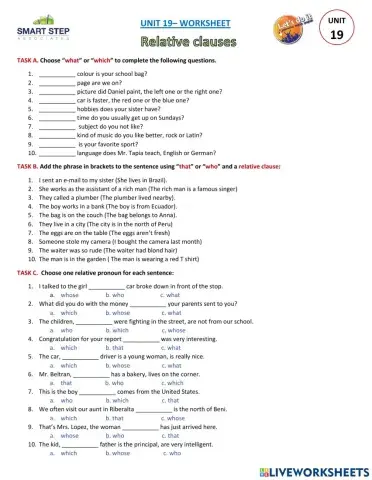 UNIT 19 - Relative clauses
