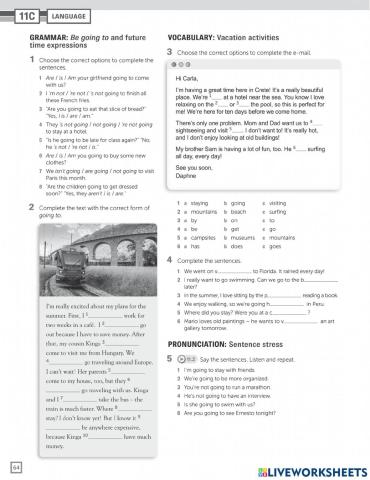 Vacation activities hw