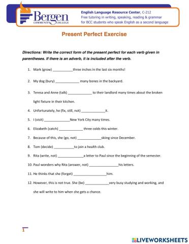 Present Perfect Simple