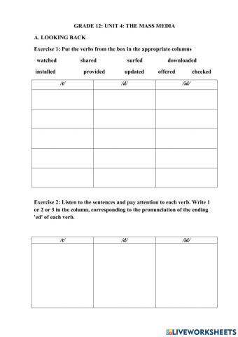 Unit 4: the mass media