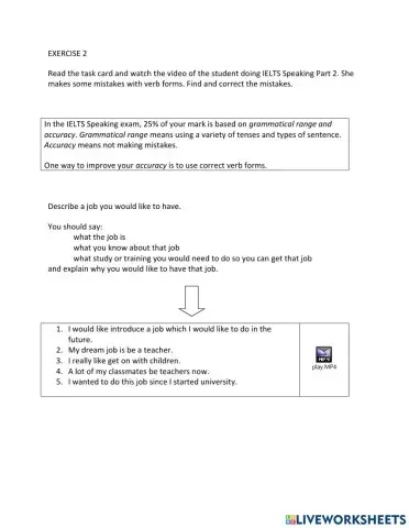 IE1, Unit 3, Speaking, Exercise 2