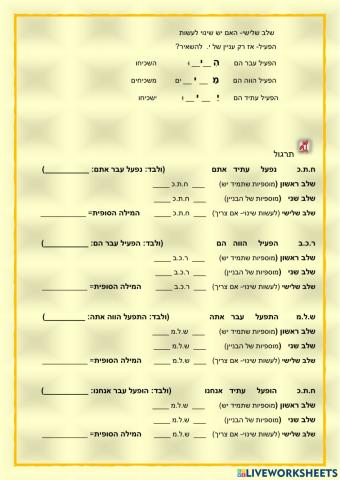 שלבים בבניית פועל 1