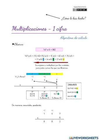 Multiplicaciones - 1 cifra