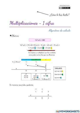 Multiplicaciones - 1 cifra