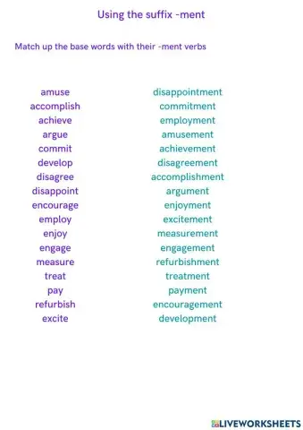 Using the suffix -ment