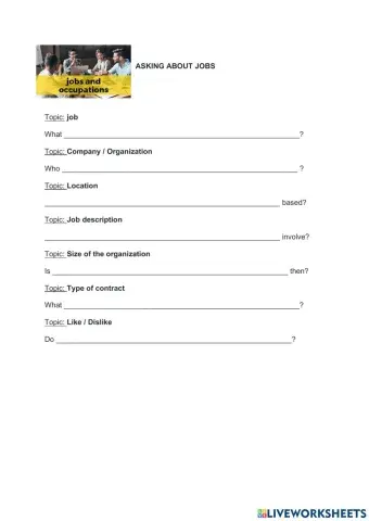 What does the job consist in?