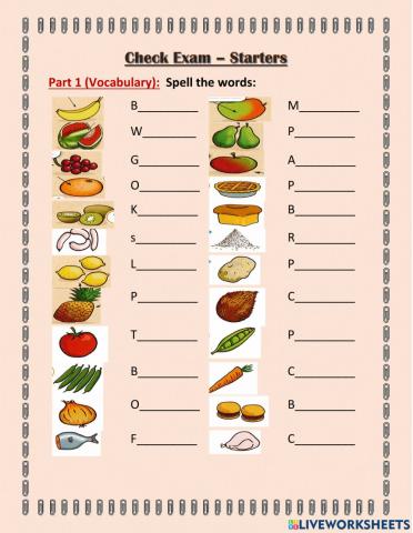 Food & Clothes vocabulary & verb be
