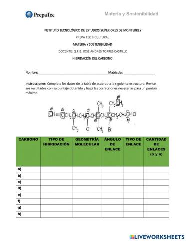 Hibridación del carbono