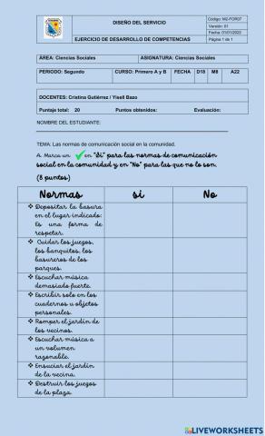 Normas de convivencia