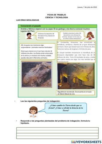Las eras geologicas