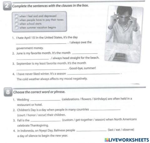 Unit 8. Relative Clause and Celebrations
