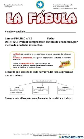 Guía evaluada la fabula