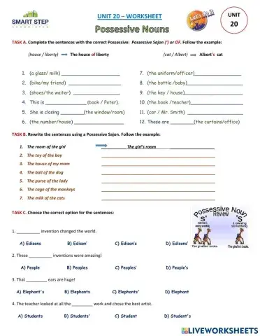 UNIT 20 - Possesive Nouns and Pronouns