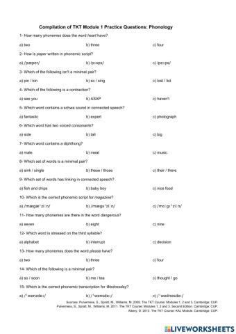 Phonology for teachers – TKT