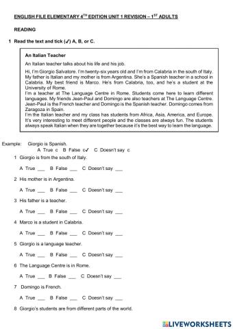 Eng File Elem Unit 1 Revision