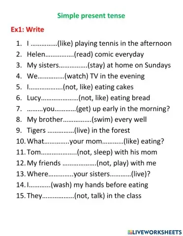 Simple present tense