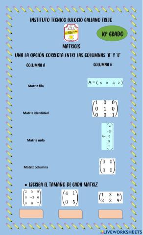 Tipos de matrices