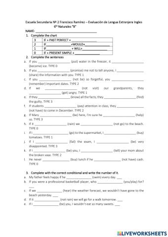 Evaluación 6to Nat B