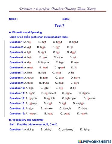 Test 7 English 7