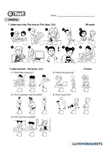 Bright ideas 3 unit 6 test