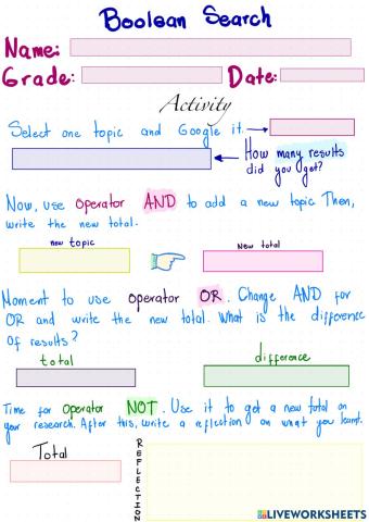 Boolean search activity