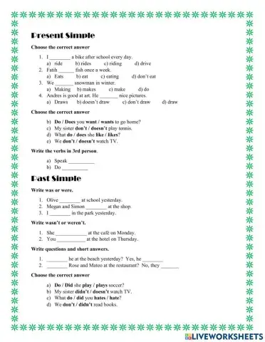 Present, Past, and Future tense