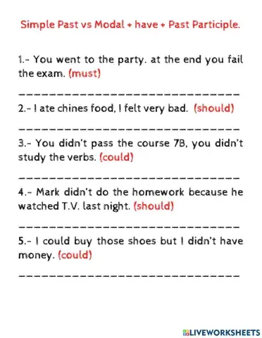 Simple Past Vs Modal + Have + Verb in Past Participle
