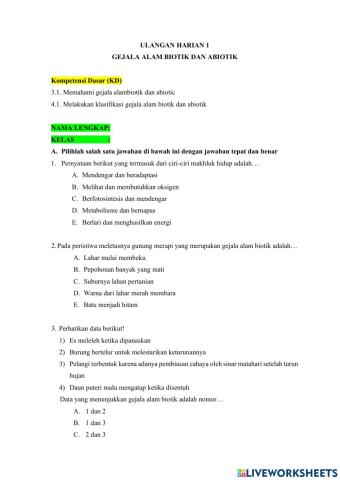 Gejala Alam Biotik dan Abiotik