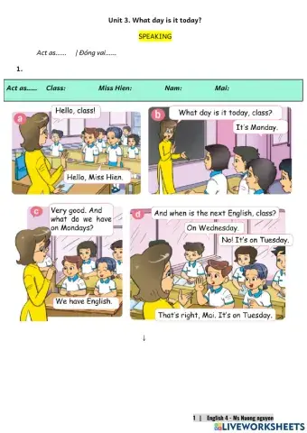 E4U3 (speaking) What day is it today? -nuongnguyen