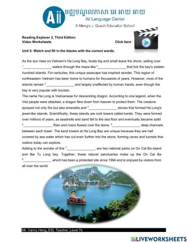 REX3 3rd Edition-Unit5-Video Worksheet