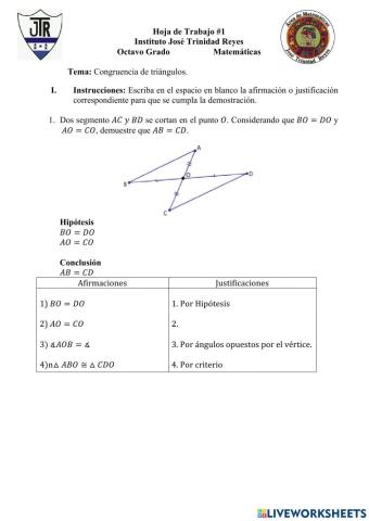 Congruencia de triángulos 8vo