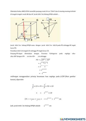 Jarak titik ke bidang