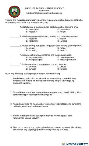 Magkasingkahulugan at Magkasalungat
