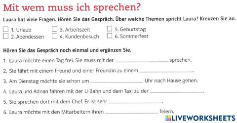 Mit wem muss ich sprechen