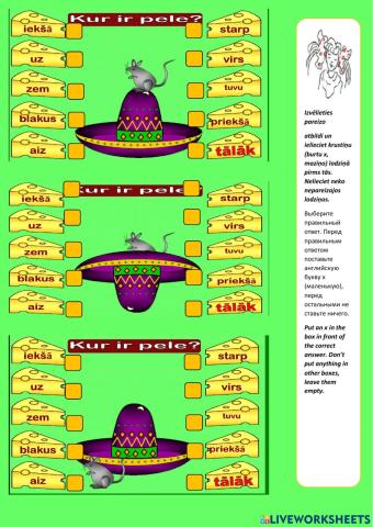Prepositions of place in Latvian