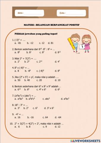 Bilangan Berpangkat dan Bentuk Akar