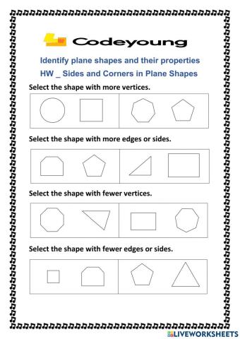 Sides and Corners in Plane Shapes
