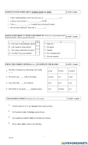 Midterm practise 1 kids 5
