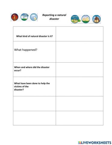 Reporting a natural disaster