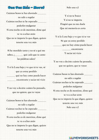 Canción- una vez más- Morat