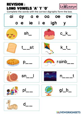 Revision Long Vowels -a- -i- -o-