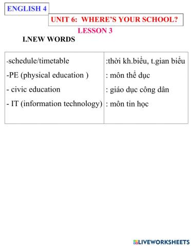 English 4- unit 6- lesson 3