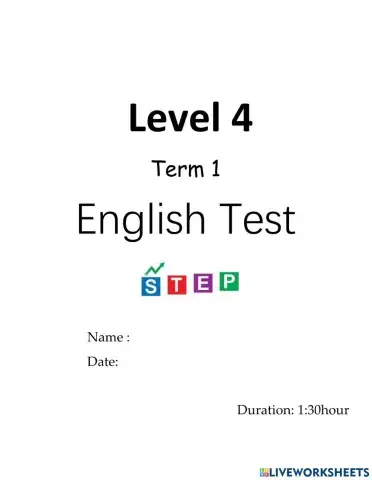 Term 1 test(level 4)